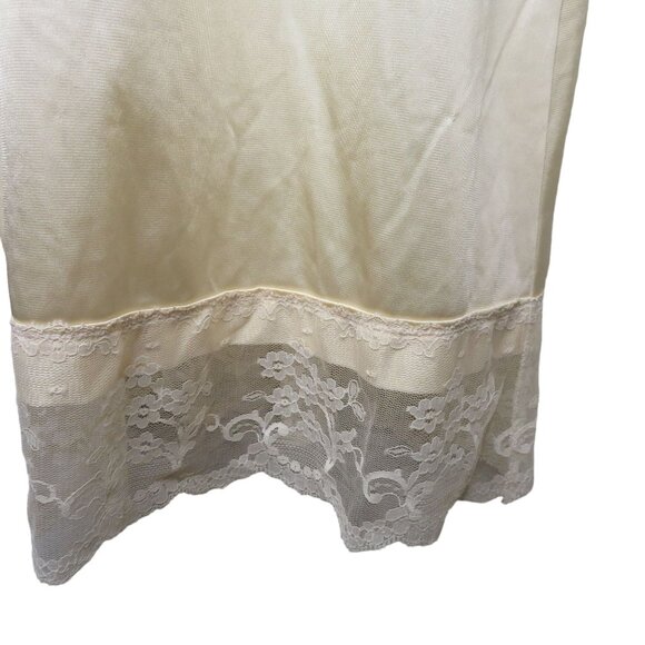 Vintage Vanity Fair Nylon Full Slip Dress Size 34L Beige Lace Overlay USA Made - Picture 8 of 13